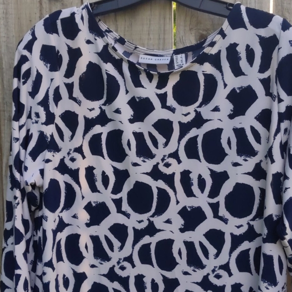Susan Graver Tops - Navy/white Tunic/ never worn